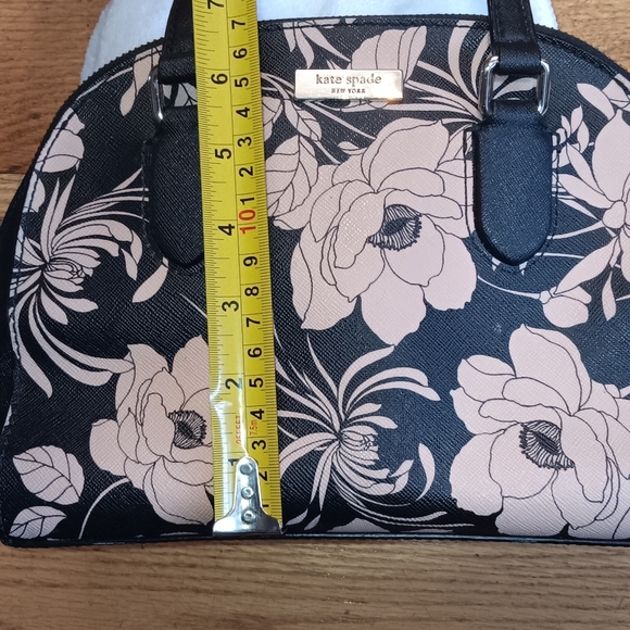 Kate Spade -  Black and Cream Floral Satchel - Picture 7 of 10